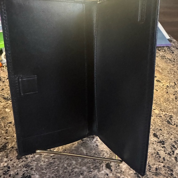 Coach Signature Black Women's Checkbook Wallet - Picture 4 of 8